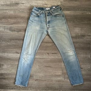 Re/Done Levi’s Relaxed Straight Light Medium Wash Denim Jeans Size 25